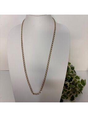 Andrew Scott Gold Tone Oval Link Chain Necklace 30 Inches Minimalist Classic